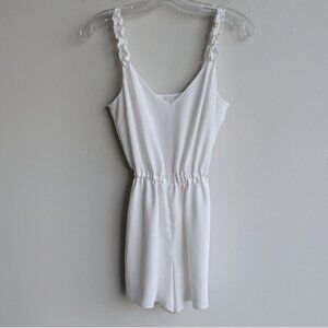 Aritzia Wilfred white Melodie sleeveless romper with ruffle straps